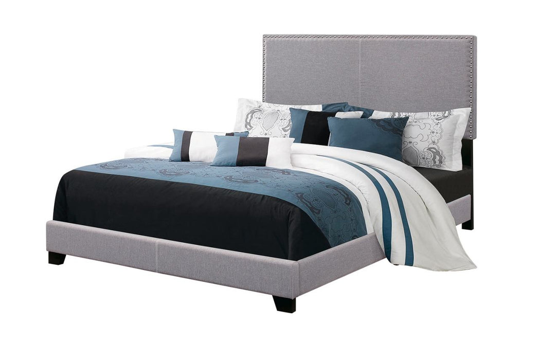 Upholstered King Bed - Grey