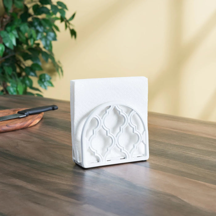 Cast Iron Napkin Holder - White