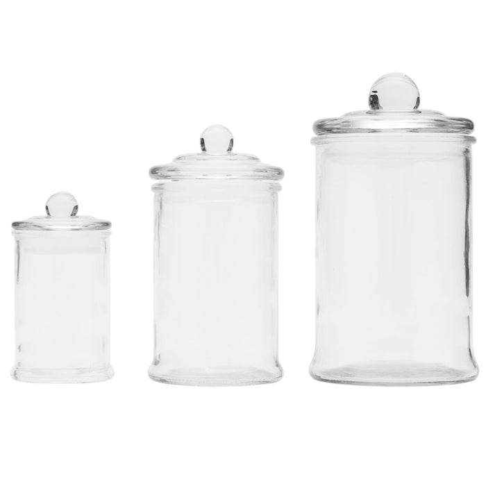 3-Piece Glass Apothecary Jar Set