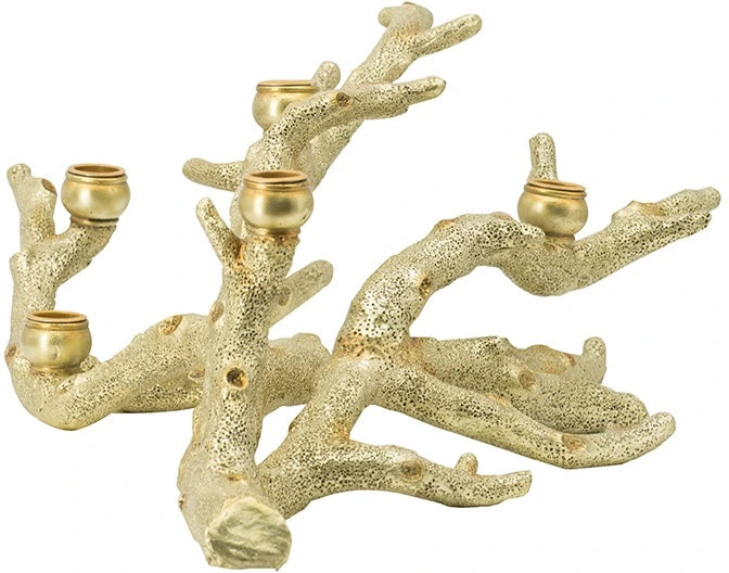 Champagne Tree Branch Candle Holder
