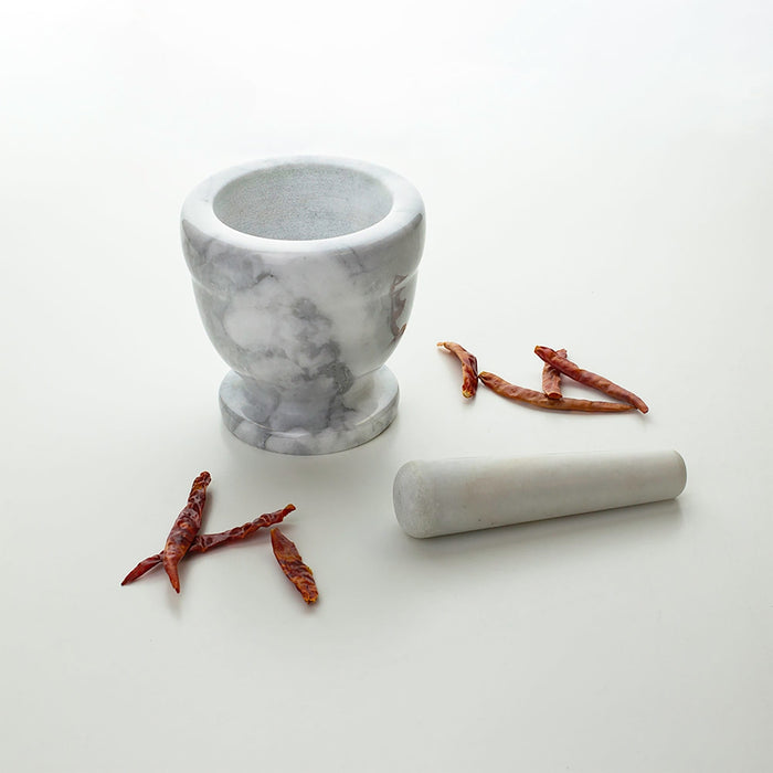 Marble Mortar And Pestle - White