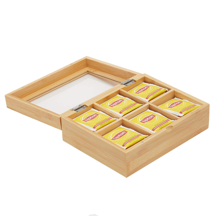 Bamboo Tea Box Holder