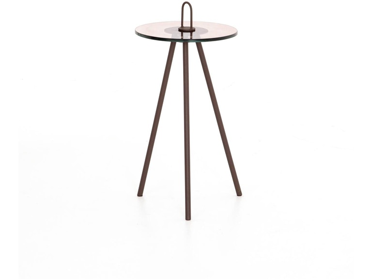 Alva Accent Table - Copper Glass