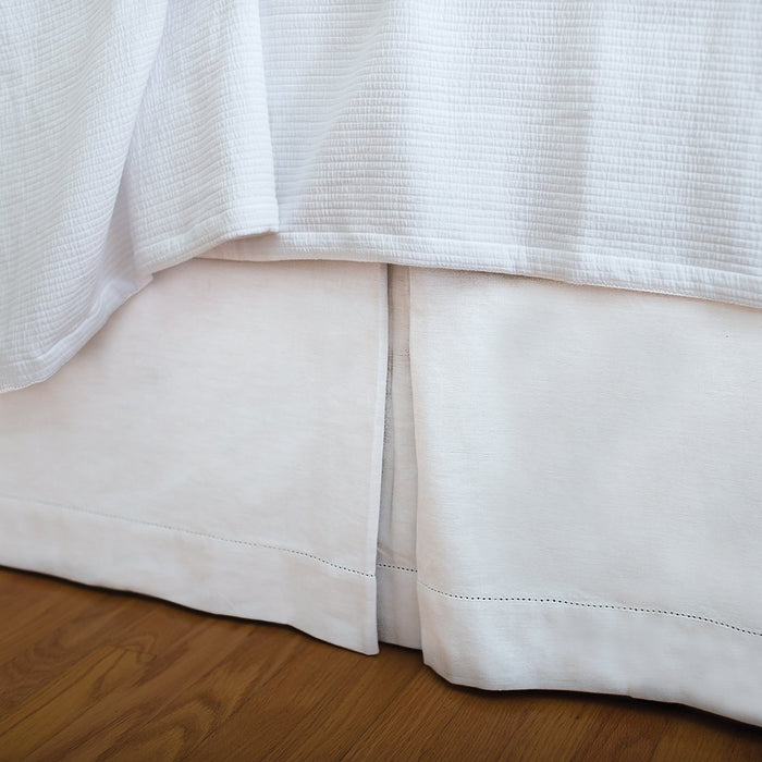 Hemstitch White Bedskirt