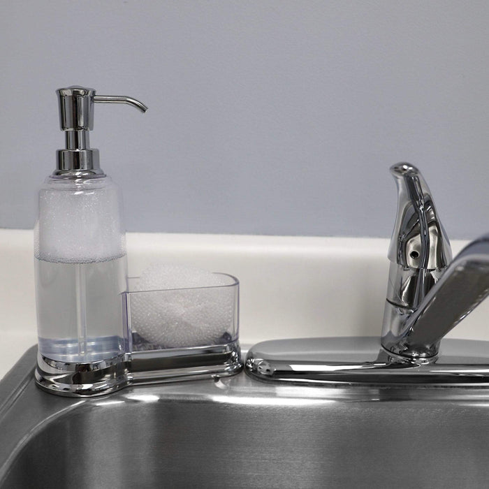 Soap Dispenser With Sponge Compartment - Chrome
