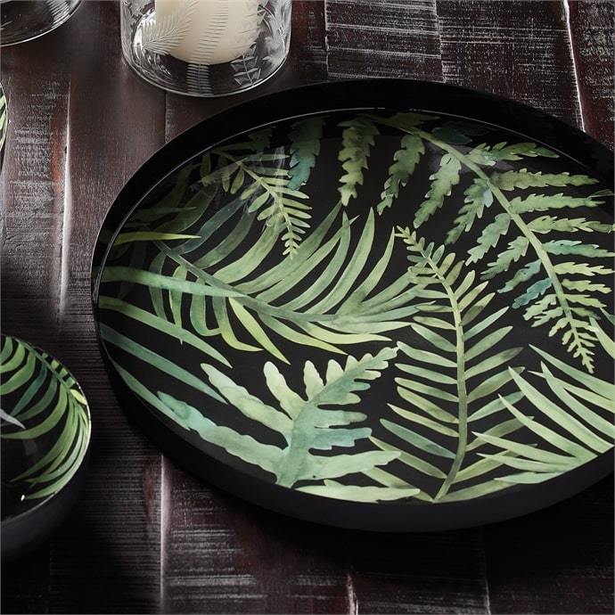 Garden Fern Round Tray - Ceramic