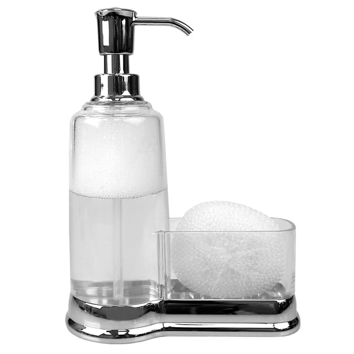 Soap Dispenser With Sponge Compartment - Chrome