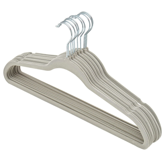 10-Piece Velvet Hangers - Grey