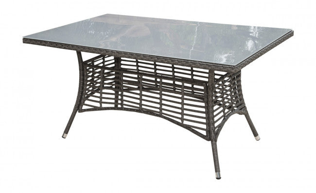 Graphite Rectangular Table With Glass