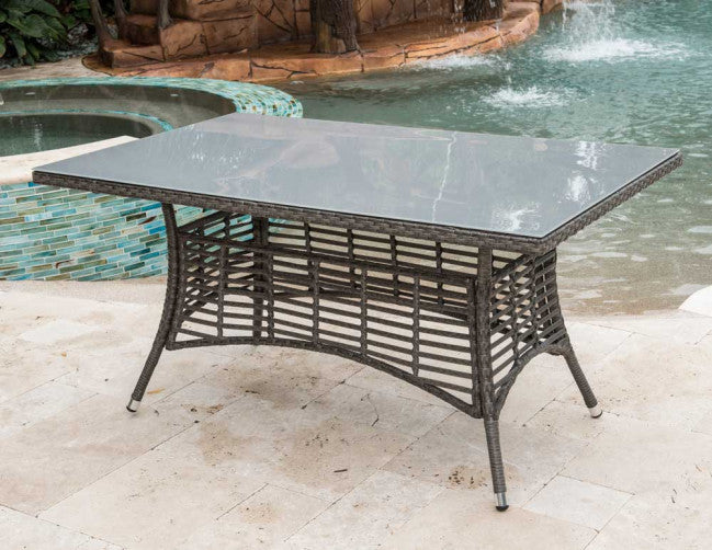 Graphite Rectangular Table With Glass