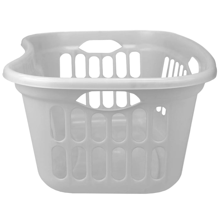 Lightweight Plastic Laundry Basket - White