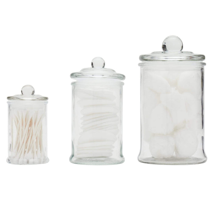 3-Piece Glass Apothecary Jar Set