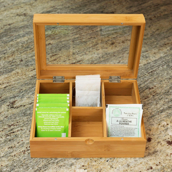 Bamboo Tea Box Holder