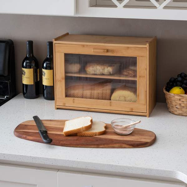 2-Tier Bamboo Bread Box