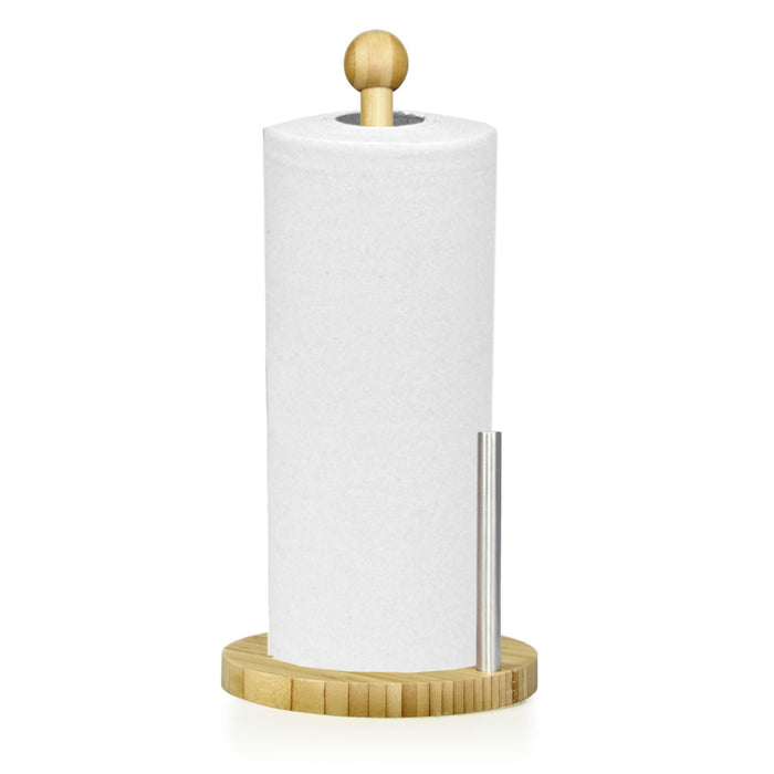 Stainless Steel Bamboo Paper Towel Holder