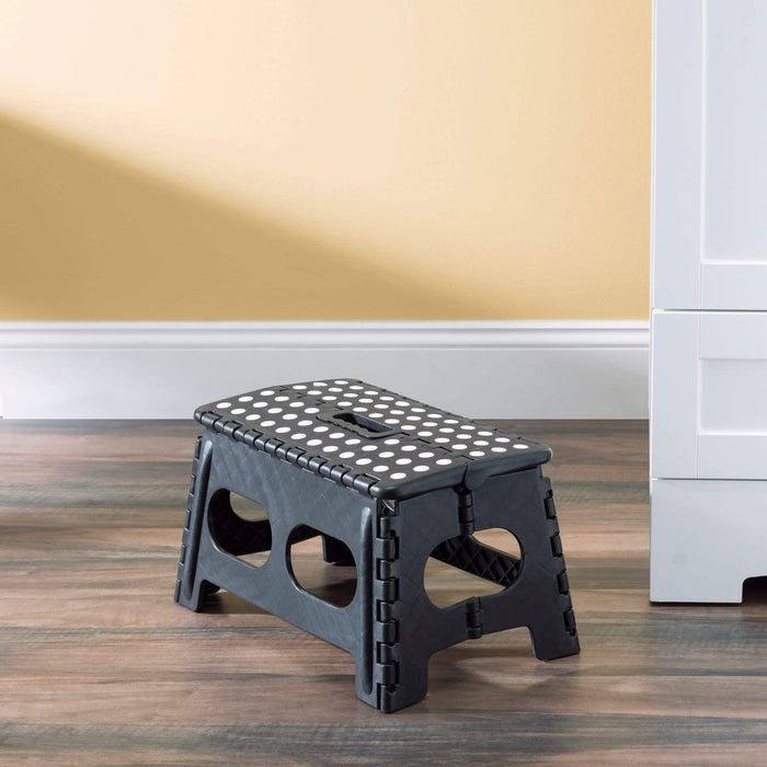 Wide Folding Stool - Black