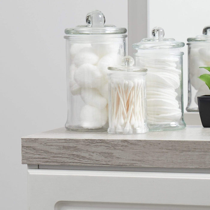 3-Piece Glass Apothecary Jar Set