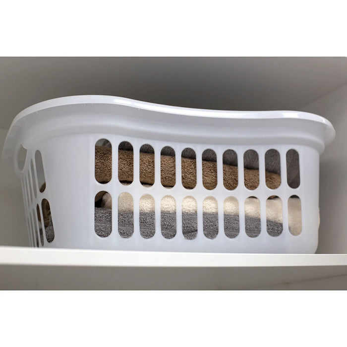 Lightweight Plastic Laundry Basket - White