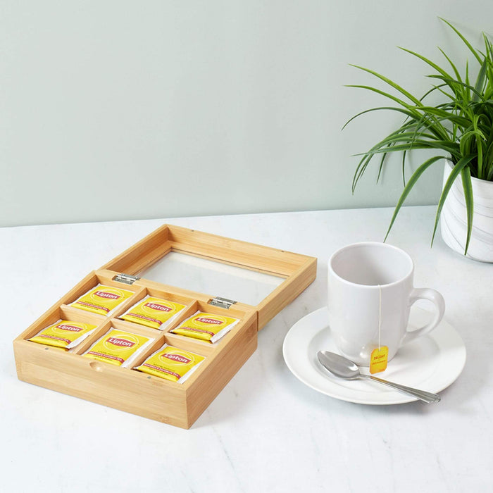 Bamboo Tea Box Holder